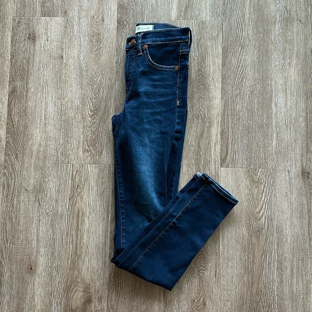 Madewell 9" High Rise Skinny Jeans Dark Wash 24 Tall
